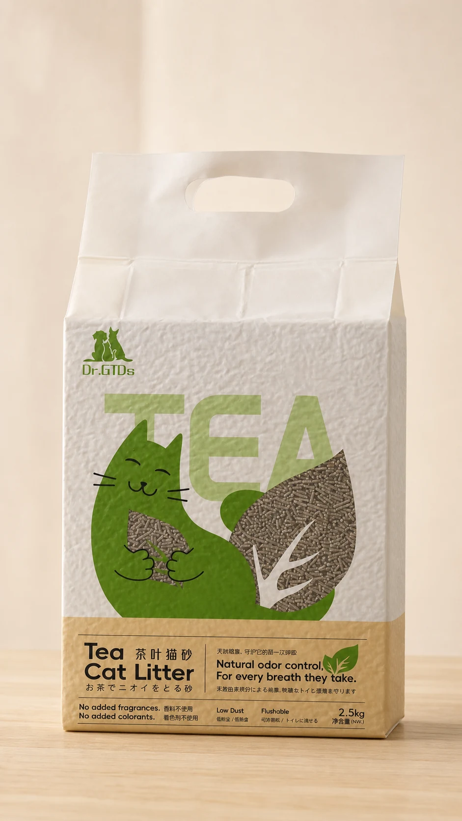 Package of Dr.GTDs Tea Tofu Cat Litter